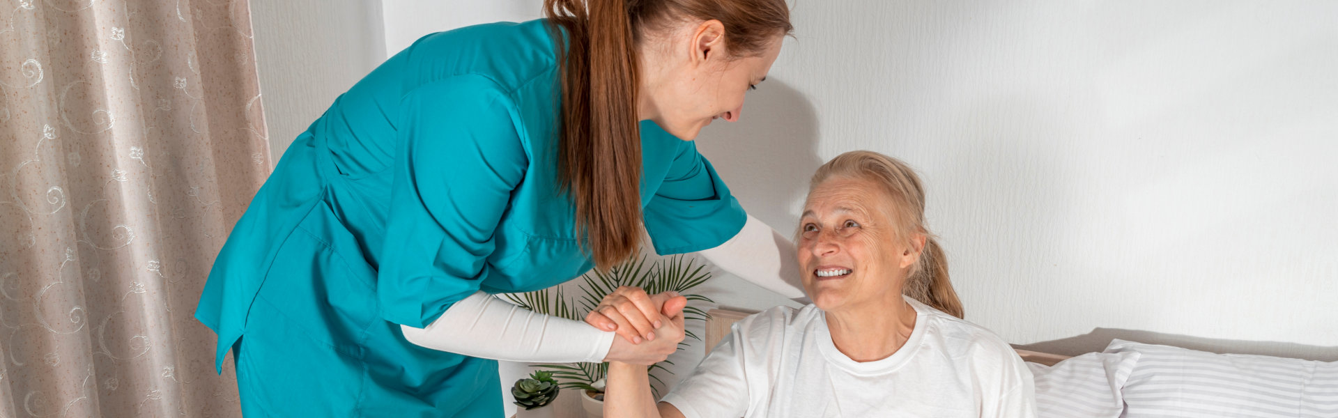 Caregiver assisting elderly