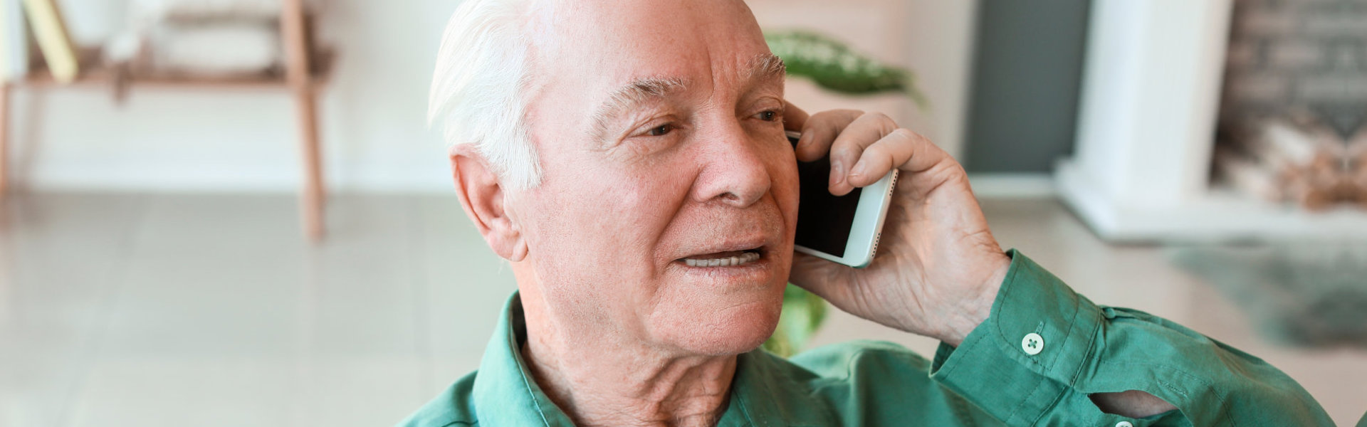 Elderly using phone